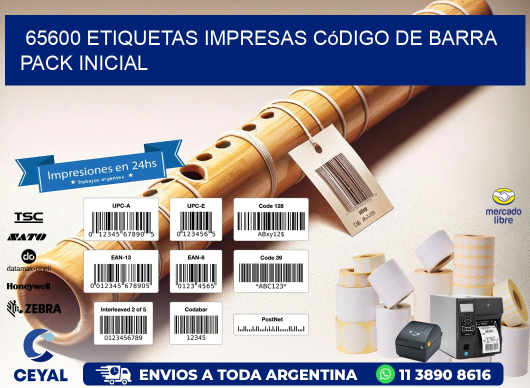 65600 Etiquetas Impresas código De Barra Pack Inicial