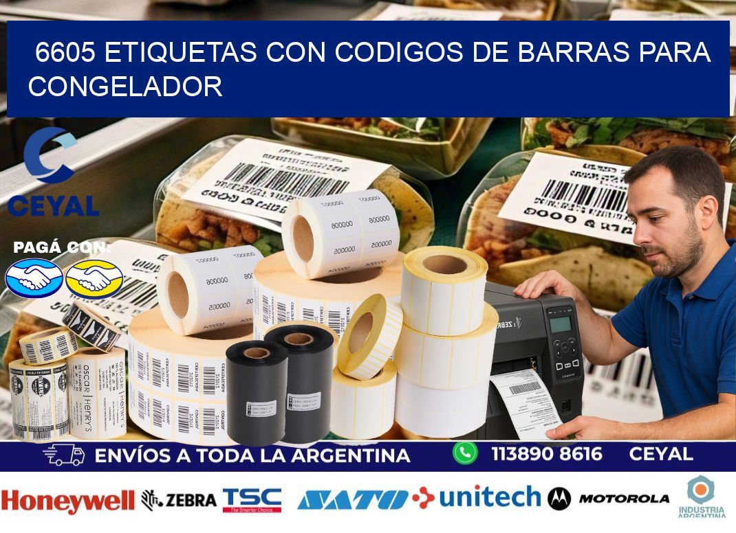 6605 Etiquetas con codigos de barras para congelador