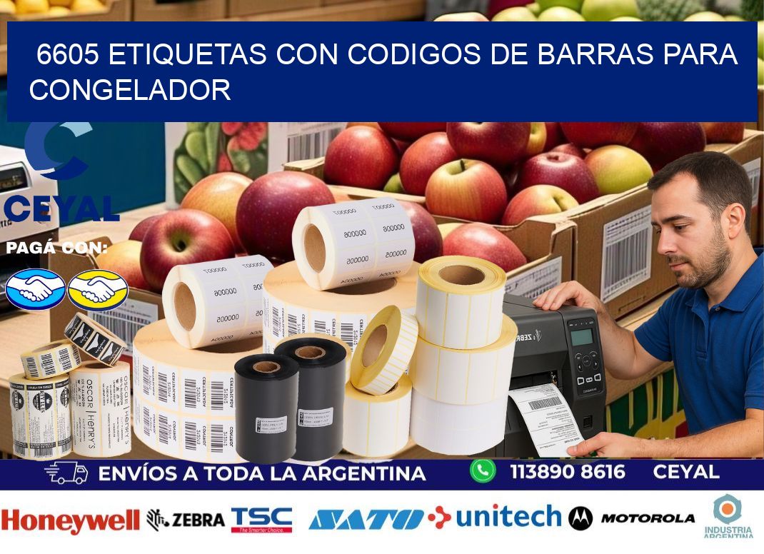 6605 Etiquetas con codigos de barras para congelador