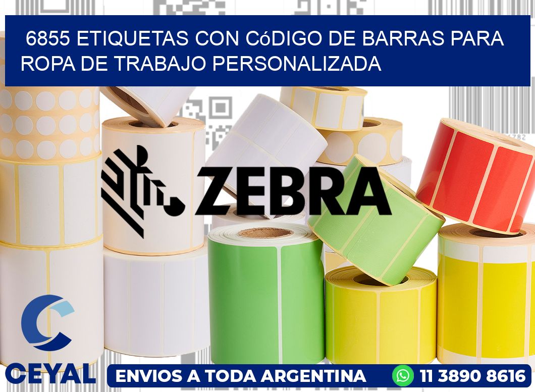 6855 Etiquetas con código de barras para ropa de trabajo personalizada