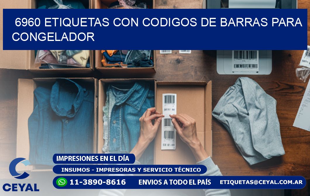 6960 Etiquetas con codigos de barras para congelador