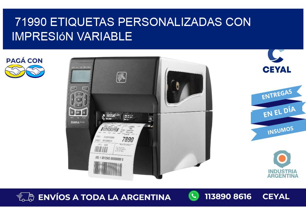 71990 etiquetas personalizadas con impresión variable