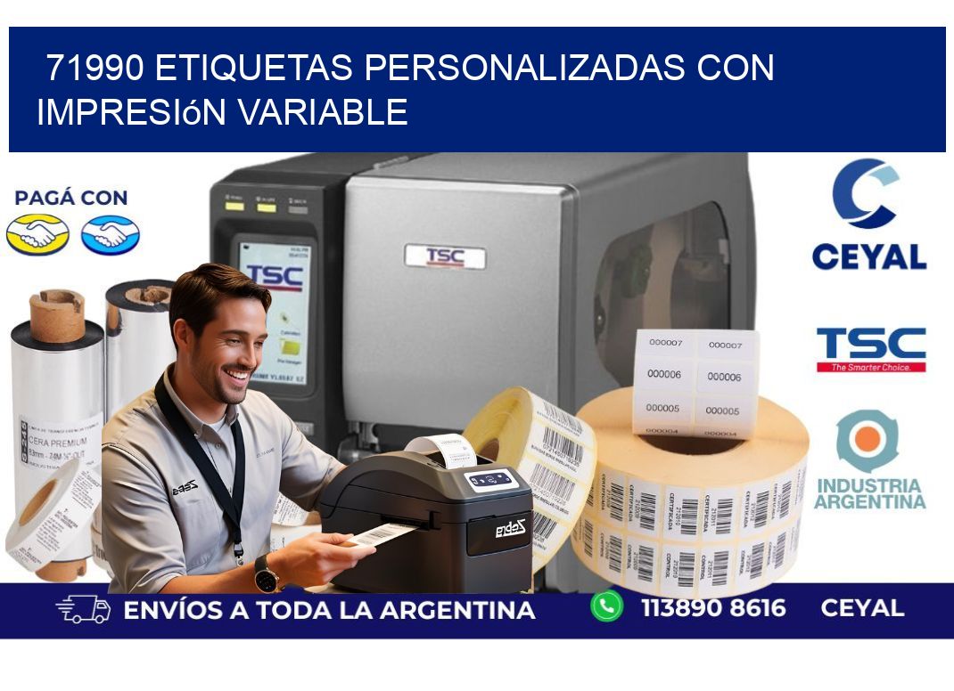 71990 etiquetas personalizadas con impresión variable