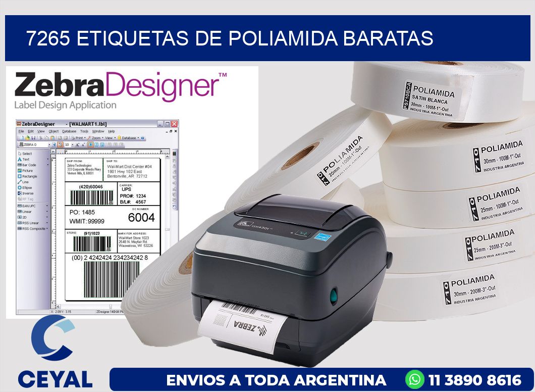 7265 etiquetas de poliamida baratas