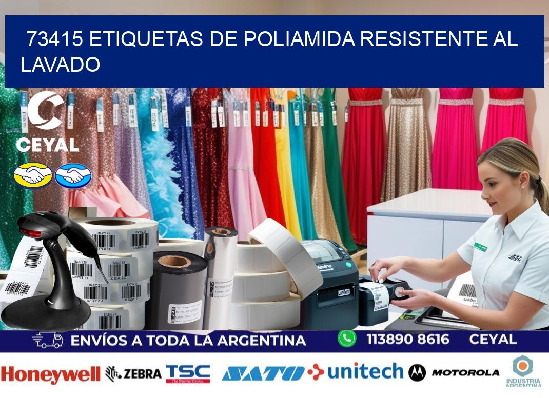 73415 Etiquetas de poliamida resistente al lavado