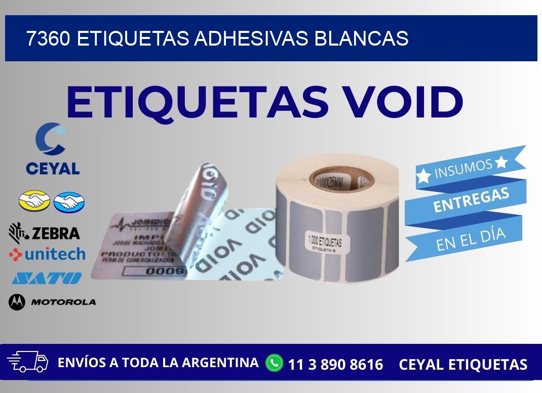 7360 etiquetas adhesivas blancas