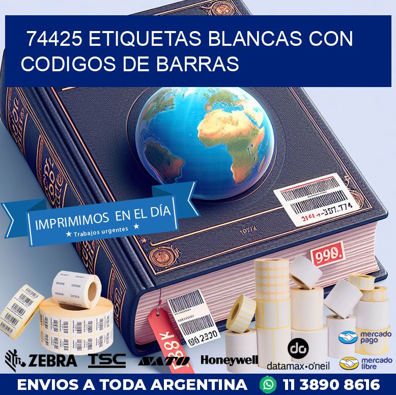 74425 etiquetas blancas con codigos de barras