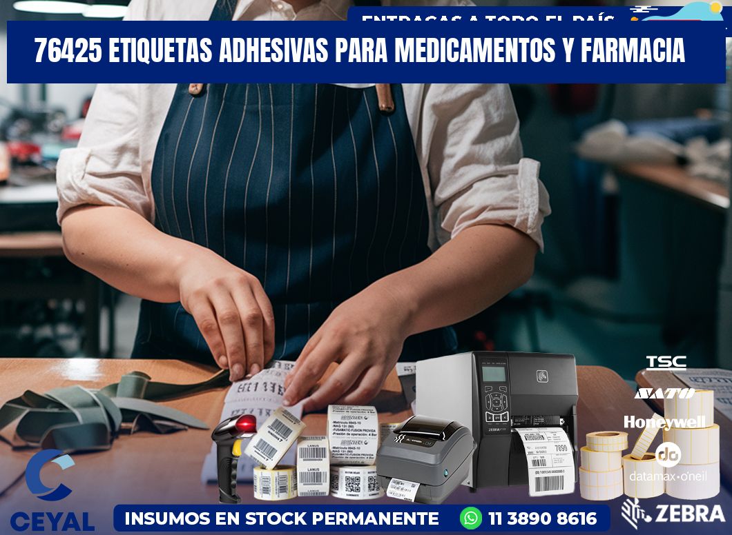76425 Etiquetas adhesivas para medicamentos y farmacia
