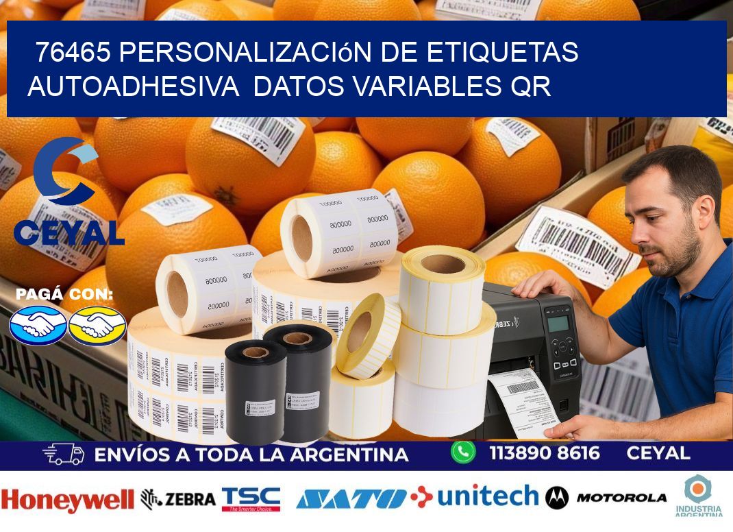 76465 Personalización de etiquetas autoadhesiva  datos variables QR