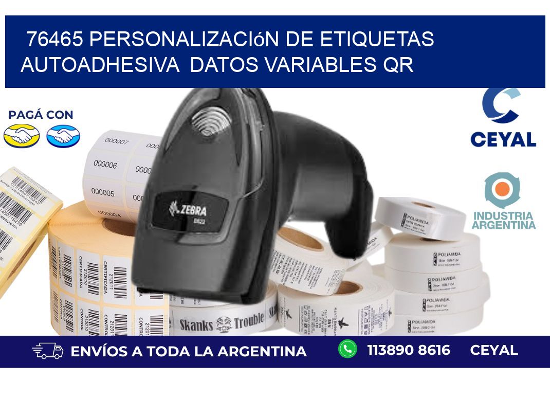 76465 Personalización de etiquetas autoadhesiva  datos variables QR