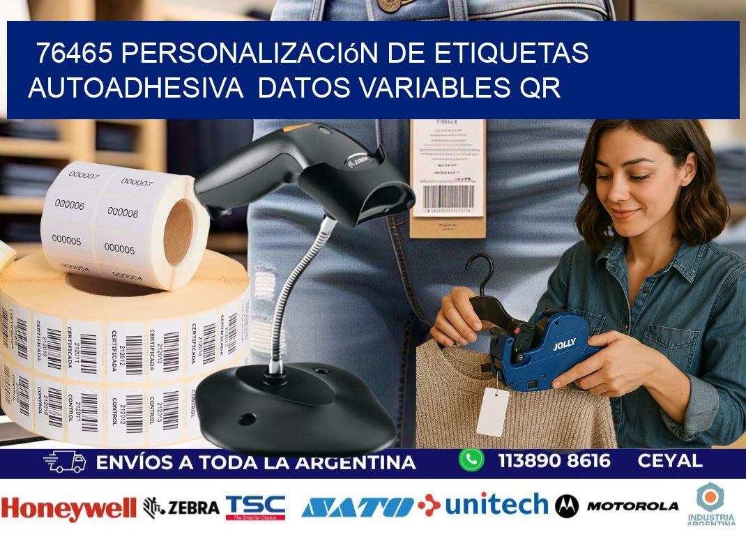 76465 Personalización de etiquetas autoadhesiva  datos variables QR