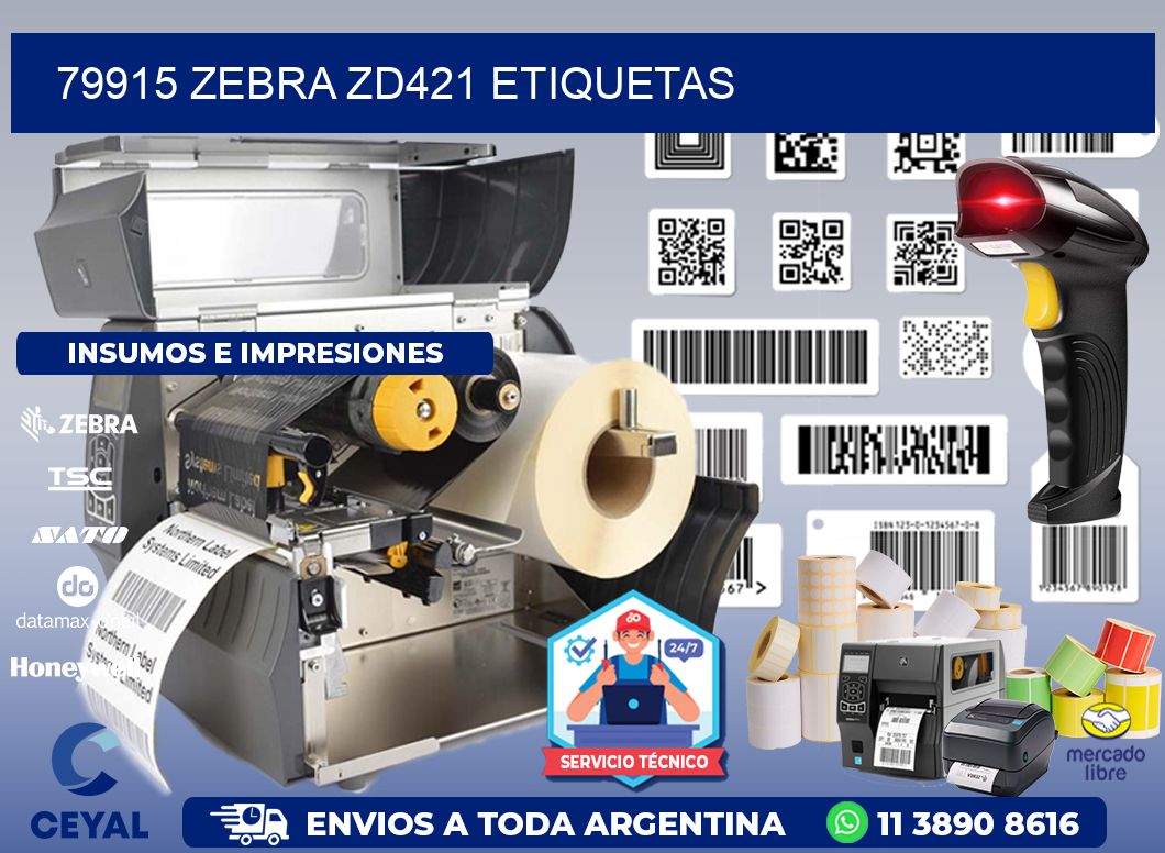 79915 Zebra ZD421 etiquetas