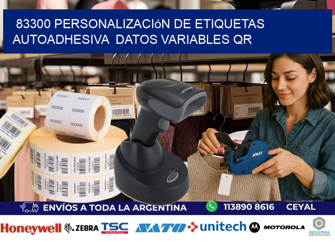 83300 Personalización de etiquetas autoadhesiva  datos variables QR
