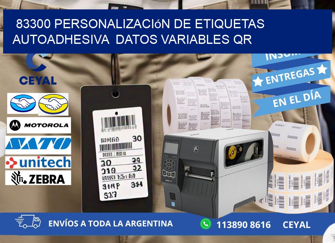 83300 Personalización de etiquetas autoadhesiva  datos variables QR