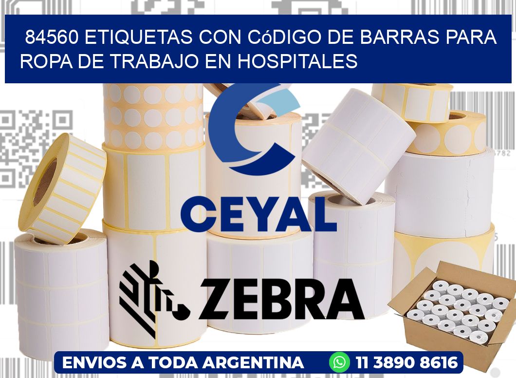 84560 Etiquetas con código de barras para ropa de trabajo en hospitales