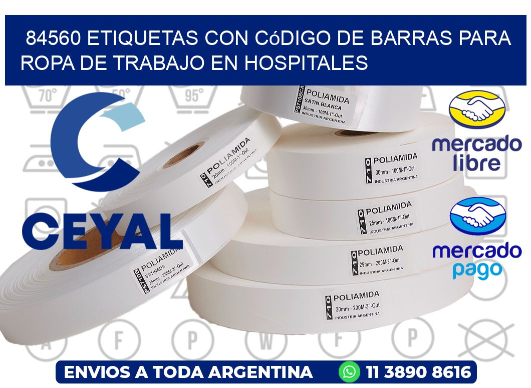 84560 Etiquetas con código de barras para ropa de trabajo en hospitales