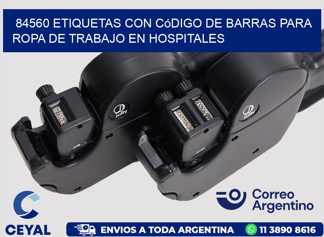 84560 Etiquetas con código de barras para ropa de trabajo en hospitales