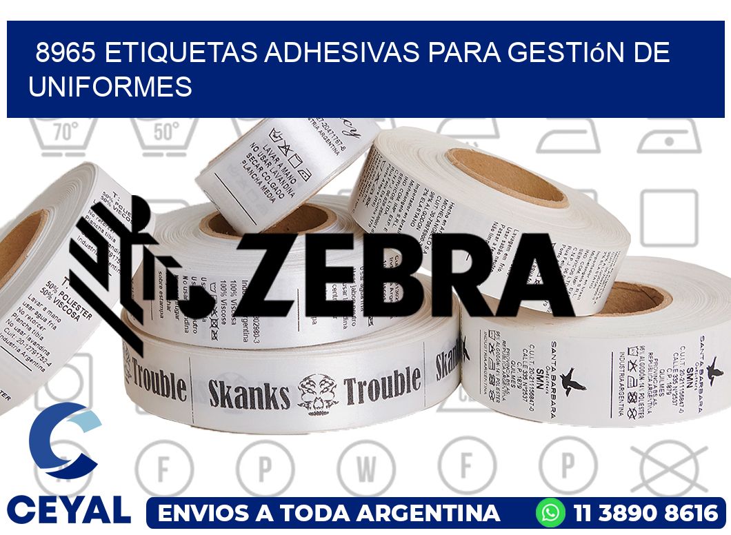 8965 Etiquetas adhesivas para gestión de uniformes