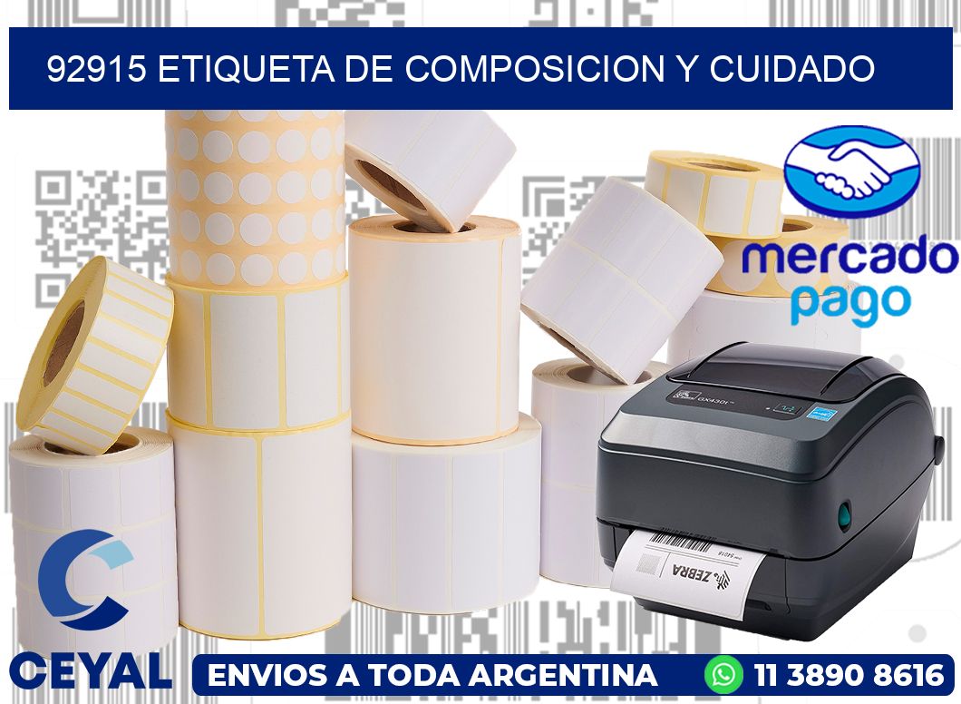 92915 etiqueta de composicion y cuidado