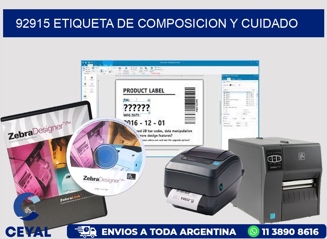 92915 etiqueta de composicion y cuidado