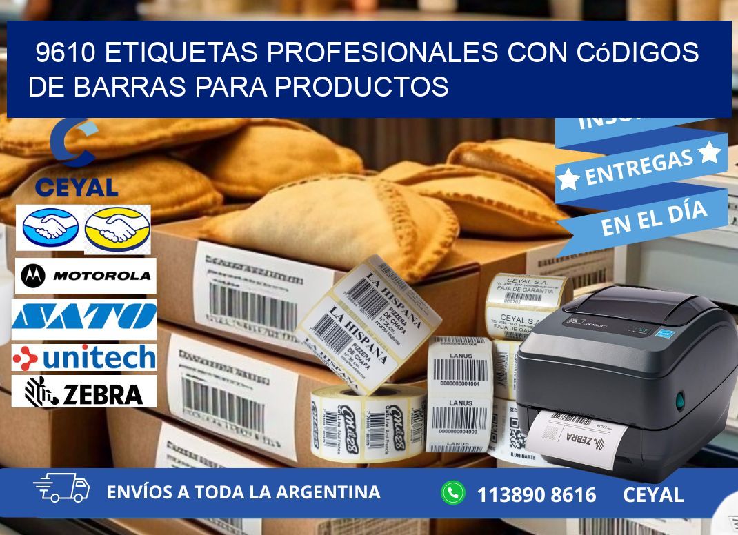9610 Etiquetas profesionales con códigos de barras para productos