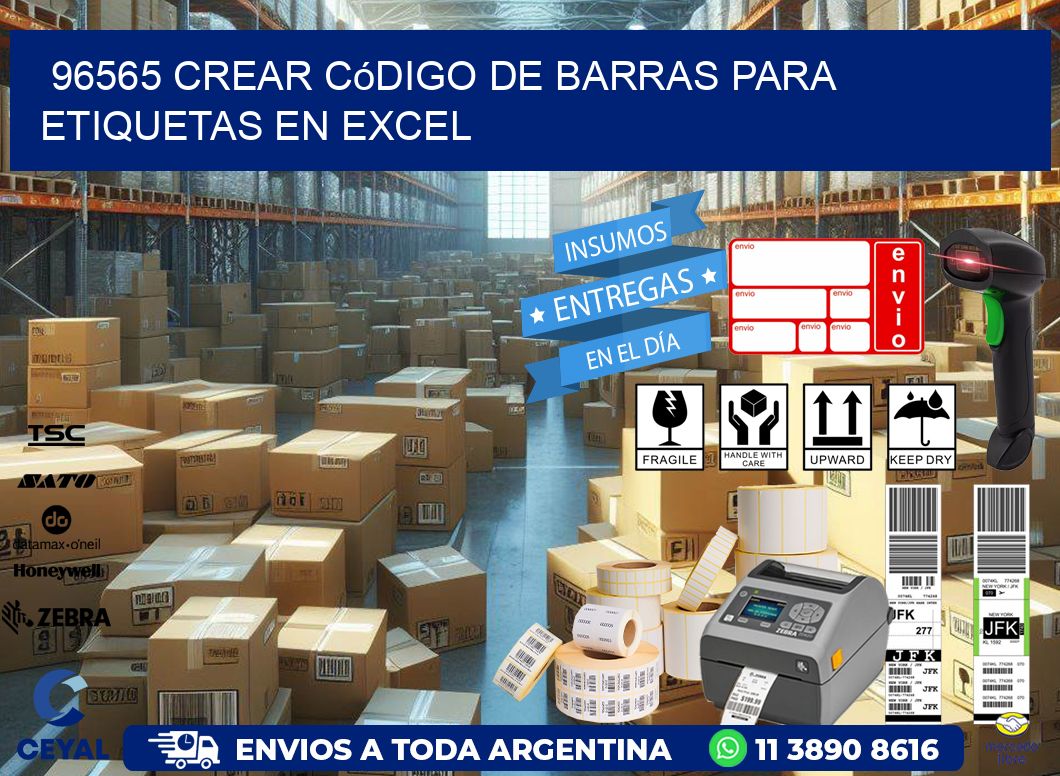 96565 Crear código de barras para etiquetas en Excel