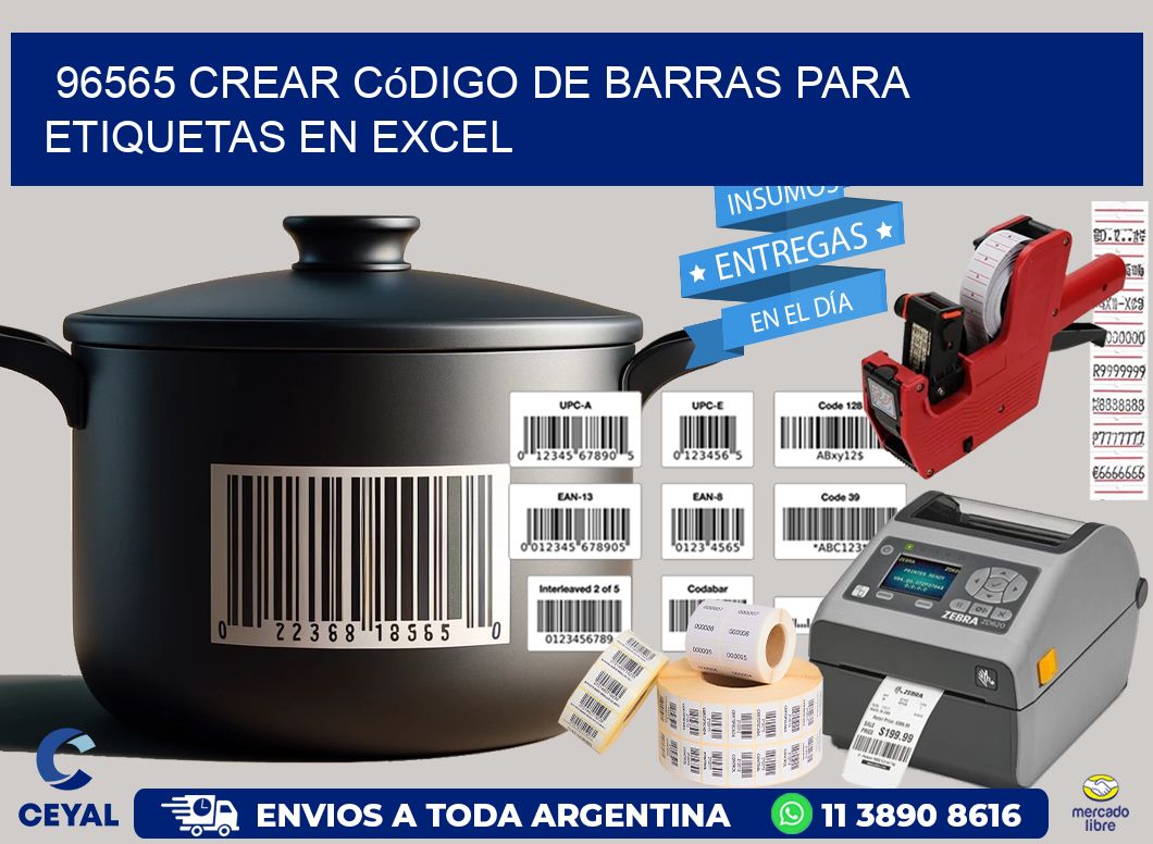 96565 Crear código de barras para etiquetas en Excel