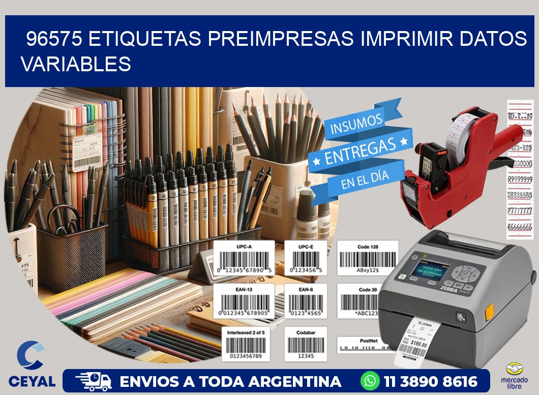 96575 Etiquetas preimpresas imprimir datos variables