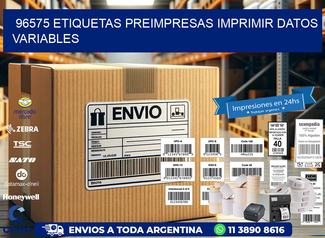 96575 Etiquetas preimpresas imprimir datos variables