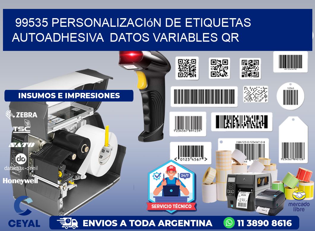 99535 Personalización de etiquetas autoadhesiva datos variables QR