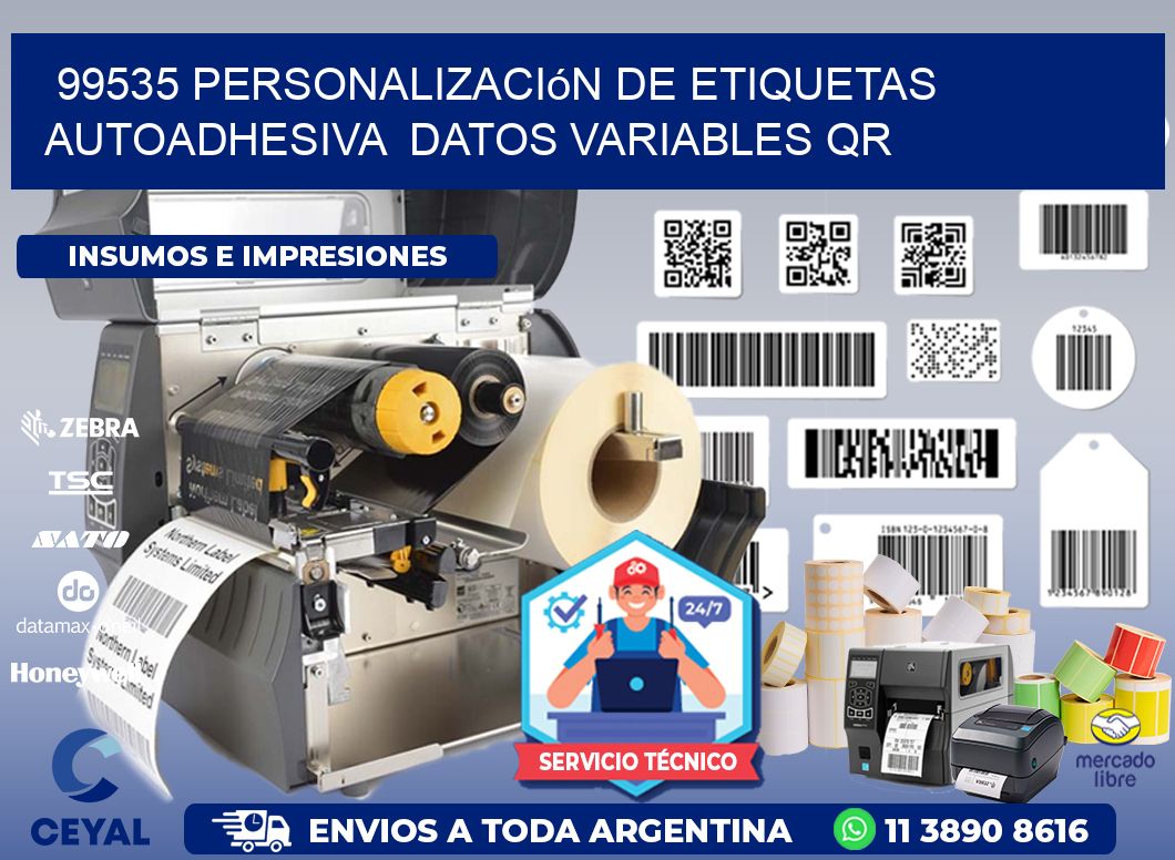 99535 Personalización de etiquetas autoadhesiva datos variables QR