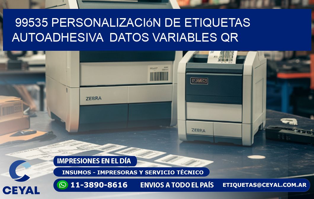 99535 Personalización de etiquetas autoadhesiva datos variables QR
