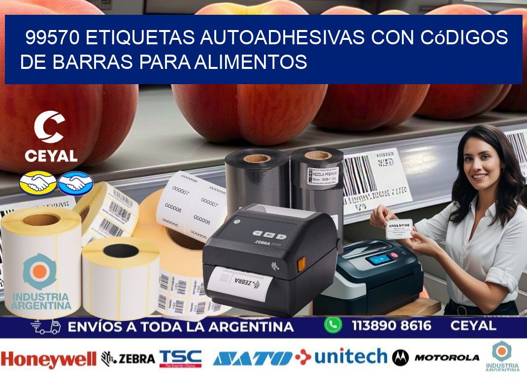 99570 Etiquetas autoadhesivas con códigos de barras para alimentos