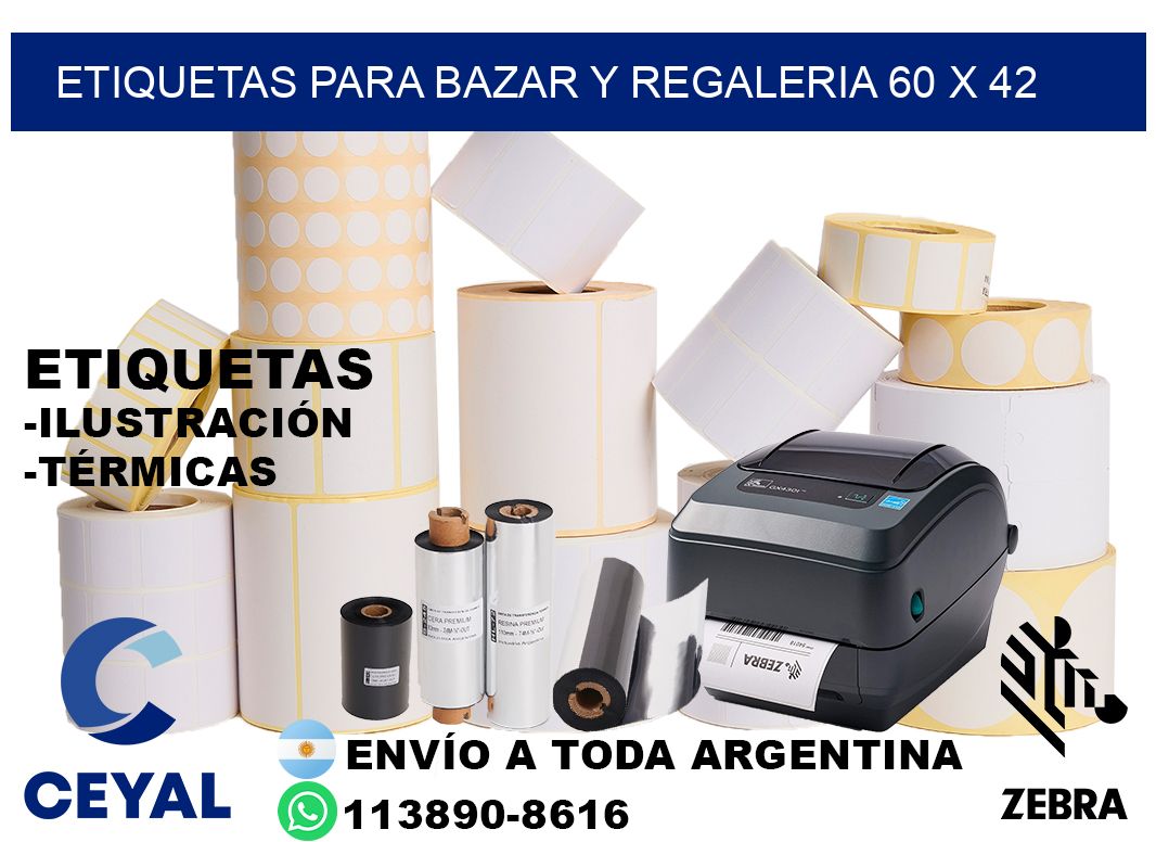 ETIQUETAS PARA BAZAR Y REGALERIA 60 x 42