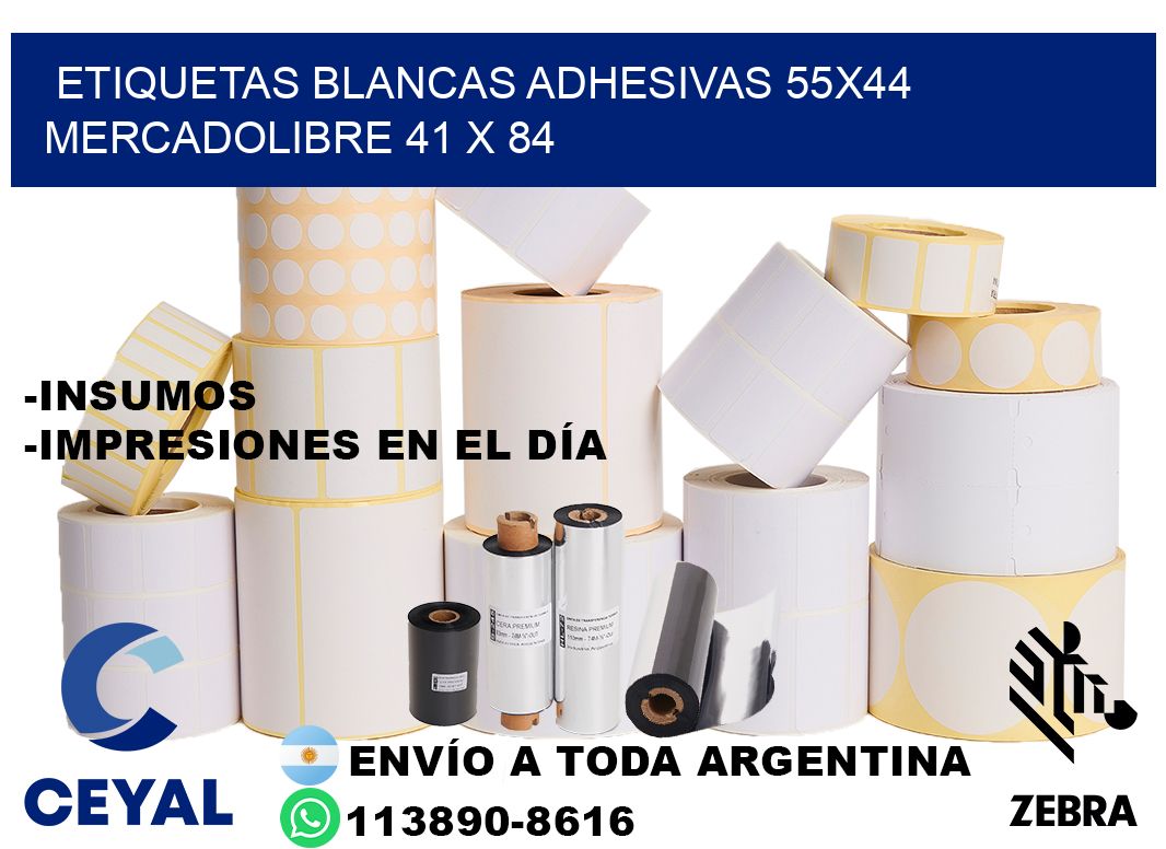 etiquetas blancas adhesivas 55x44 mercadolibre 41 x 84