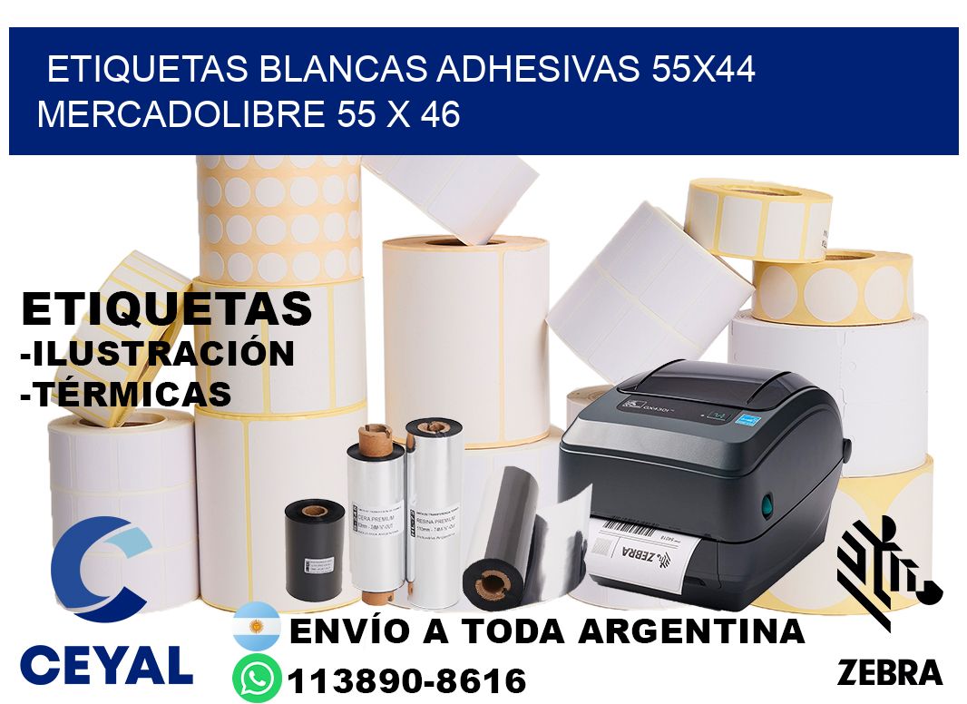 etiquetas blancas adhesivas 55x44 mercadolibre 55 x 46