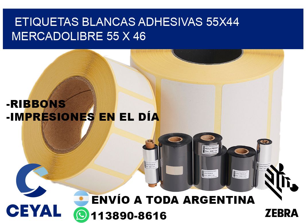 etiquetas blancas adhesivas 55x44 mercadolibre 55 x 46