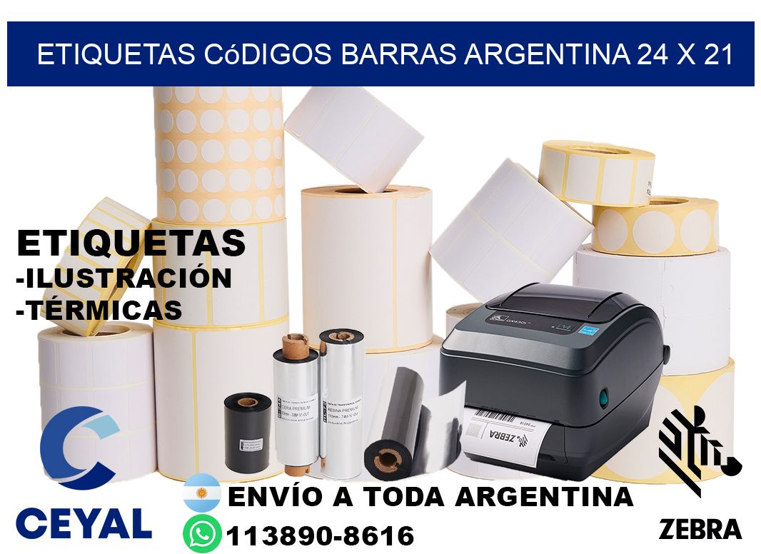 etiquetas códigos barras argentina 24 x 21