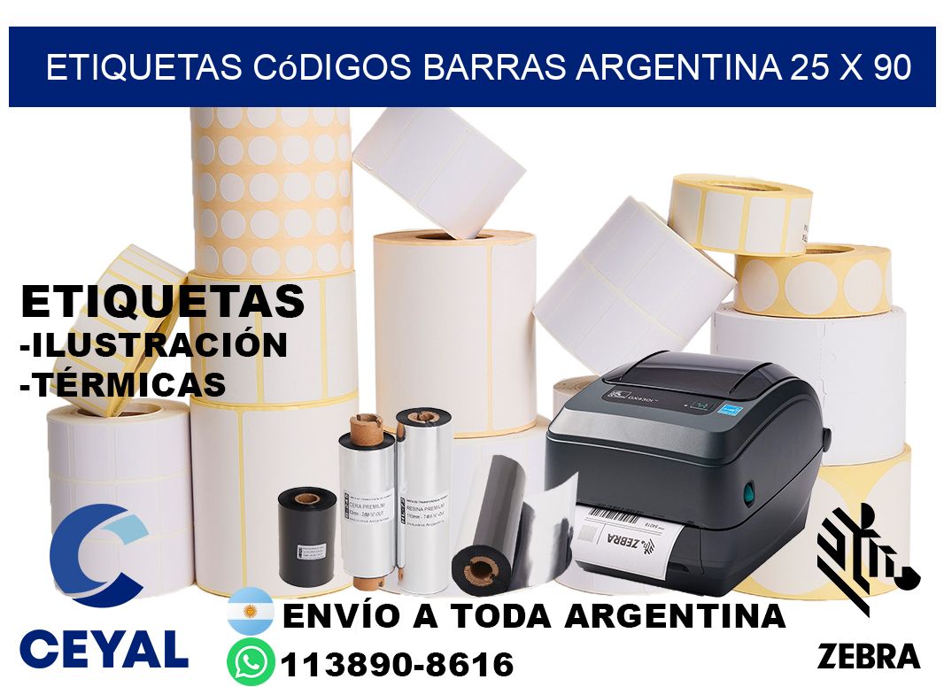 etiquetas códigos barras argentina 25 x 90