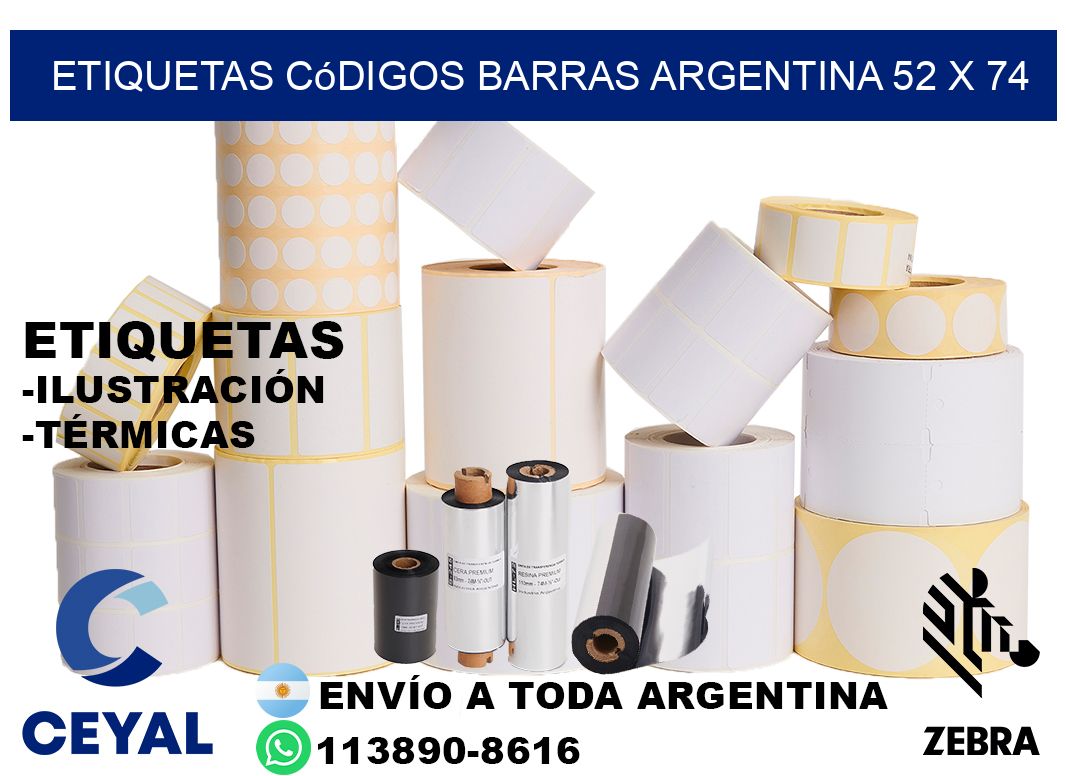 etiquetas códigos barras argentina 52 x 74