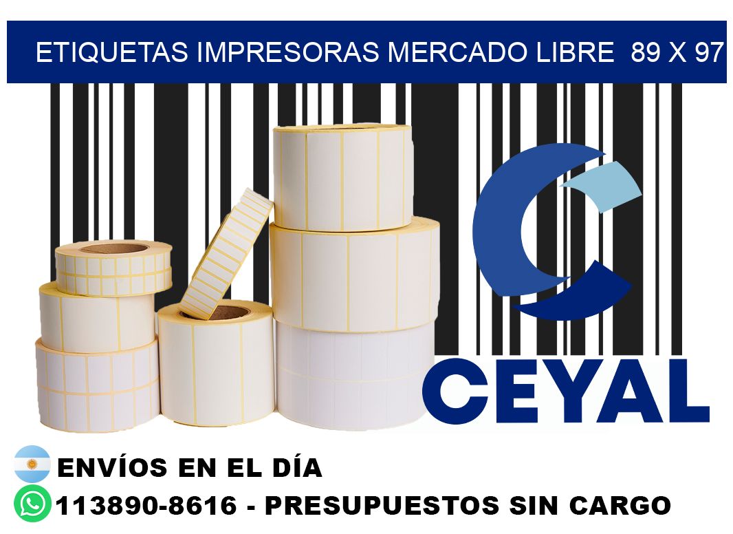 etiquetas impresoras mercado libre  89 x 97