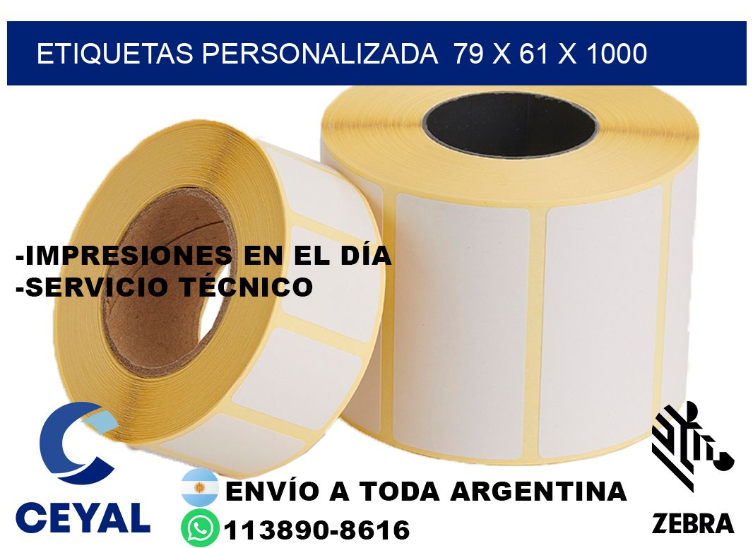 etiquetas personalizada  79 x 61 x 1000