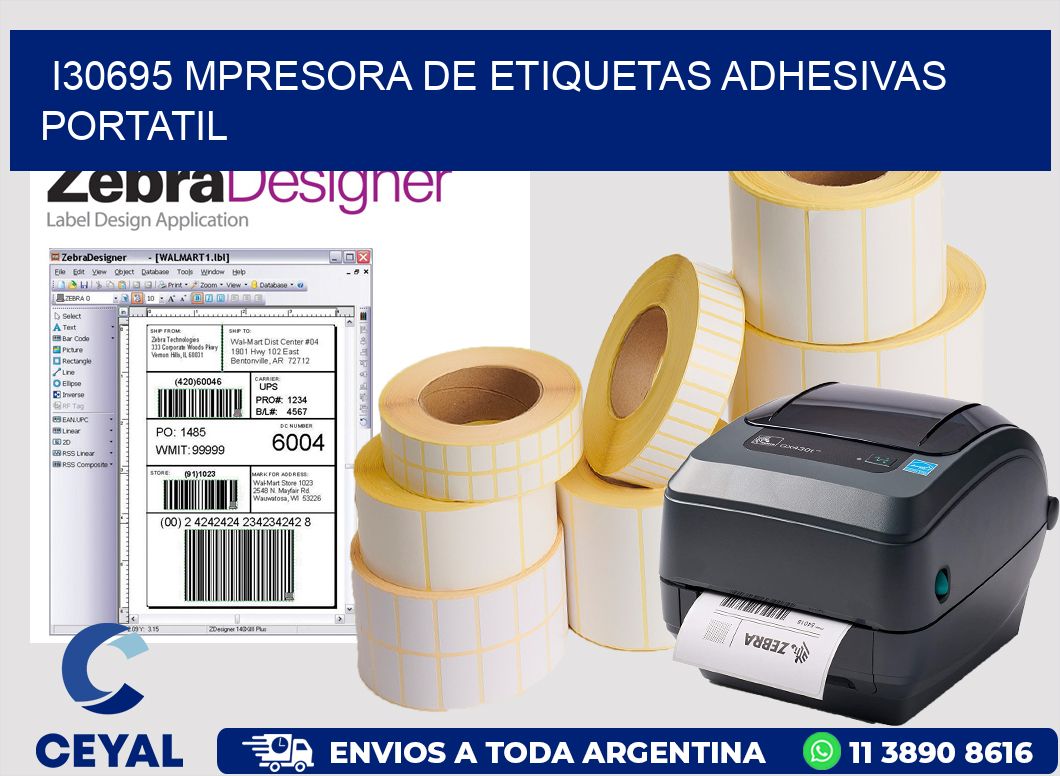 i30695 mpresora de etiquetas adhesivas portatil