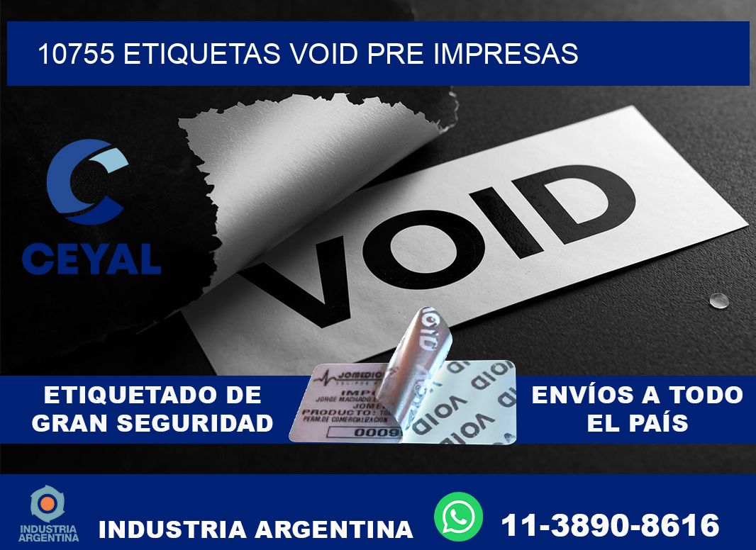10755 etiquetas void pre impresas