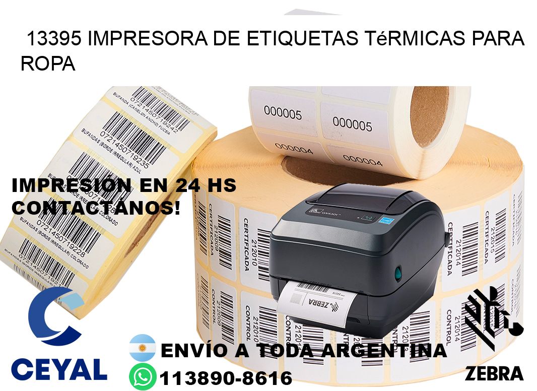 13395 impresora de etiquetas térmicas para ropa