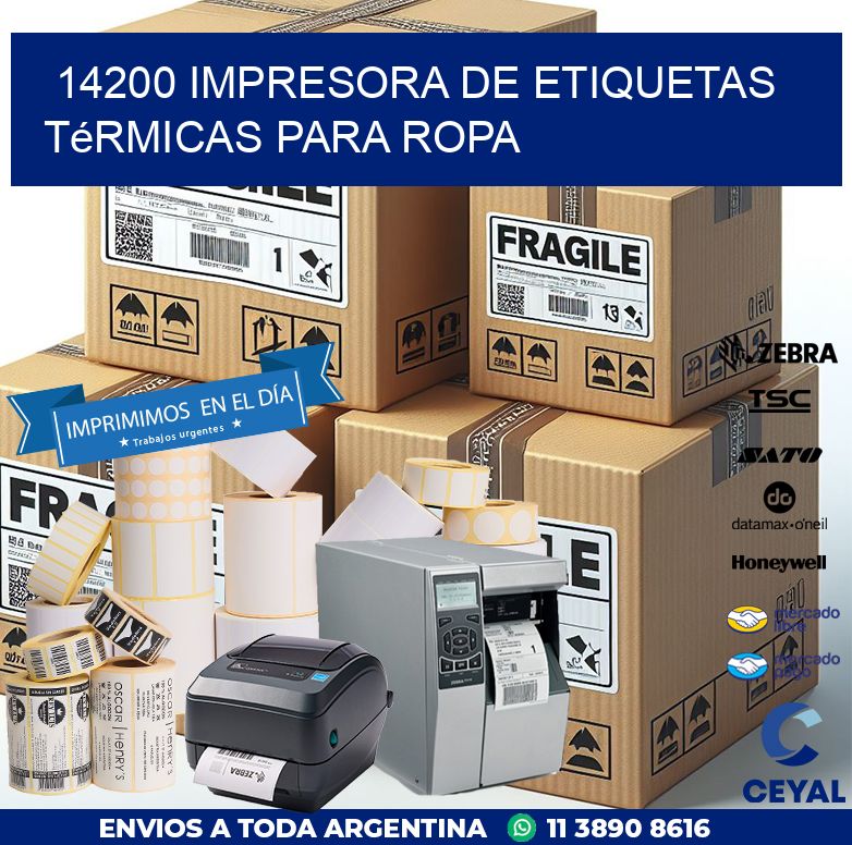 14200 impresora de etiquetas térmicas para ropa