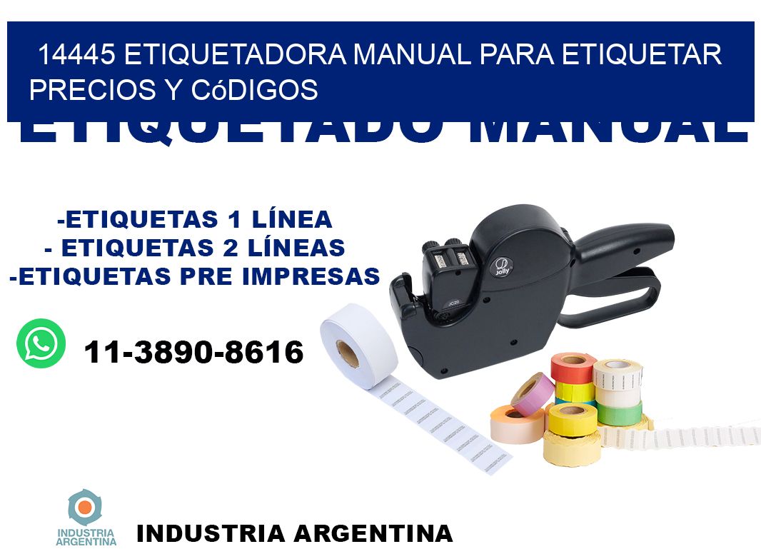 14445 etiquetadora manual para etiquetar precios y códigos