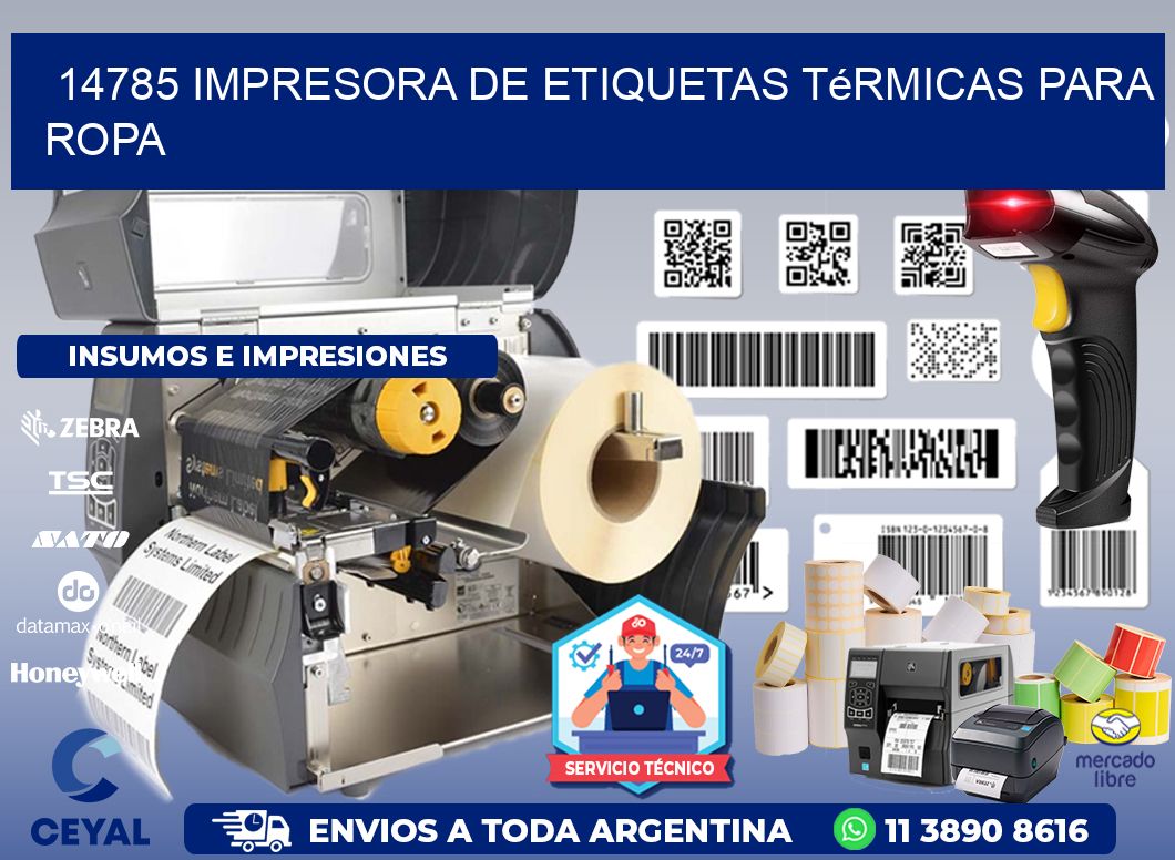 14785 impresora de etiquetas térmicas para ropa