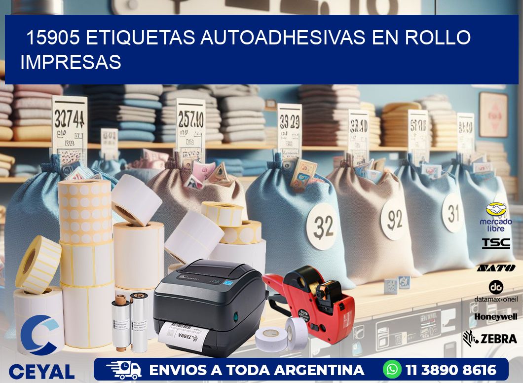 15905 Etiquetas autoadhesivas en rollo impresas