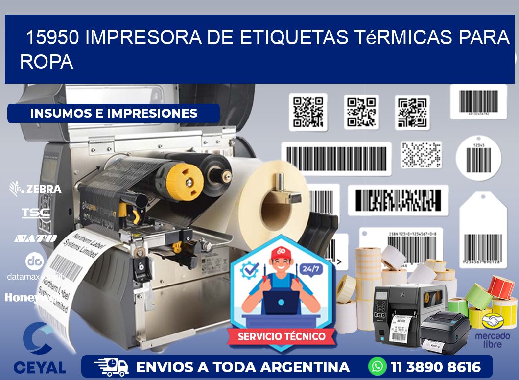 15950 impresora de etiquetas térmicas para ropa